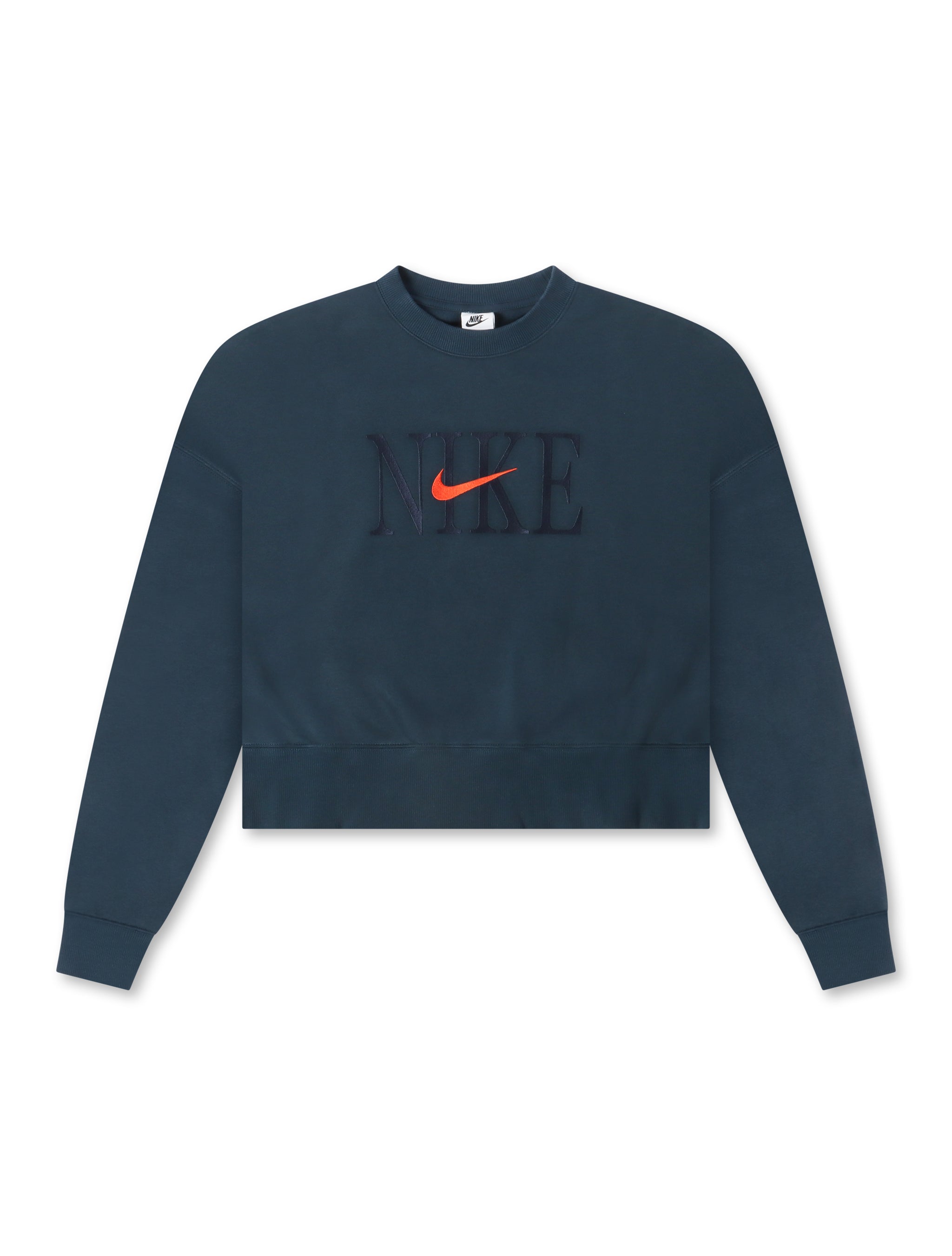 Nike Womens Phoenix Fleece Cropped Crewneck - Armory Navy