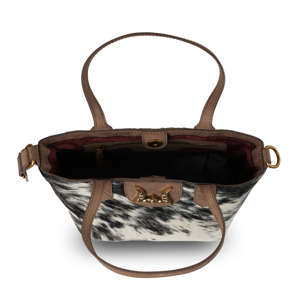 Dakota Medium CrossBody - Black & White Cowhide