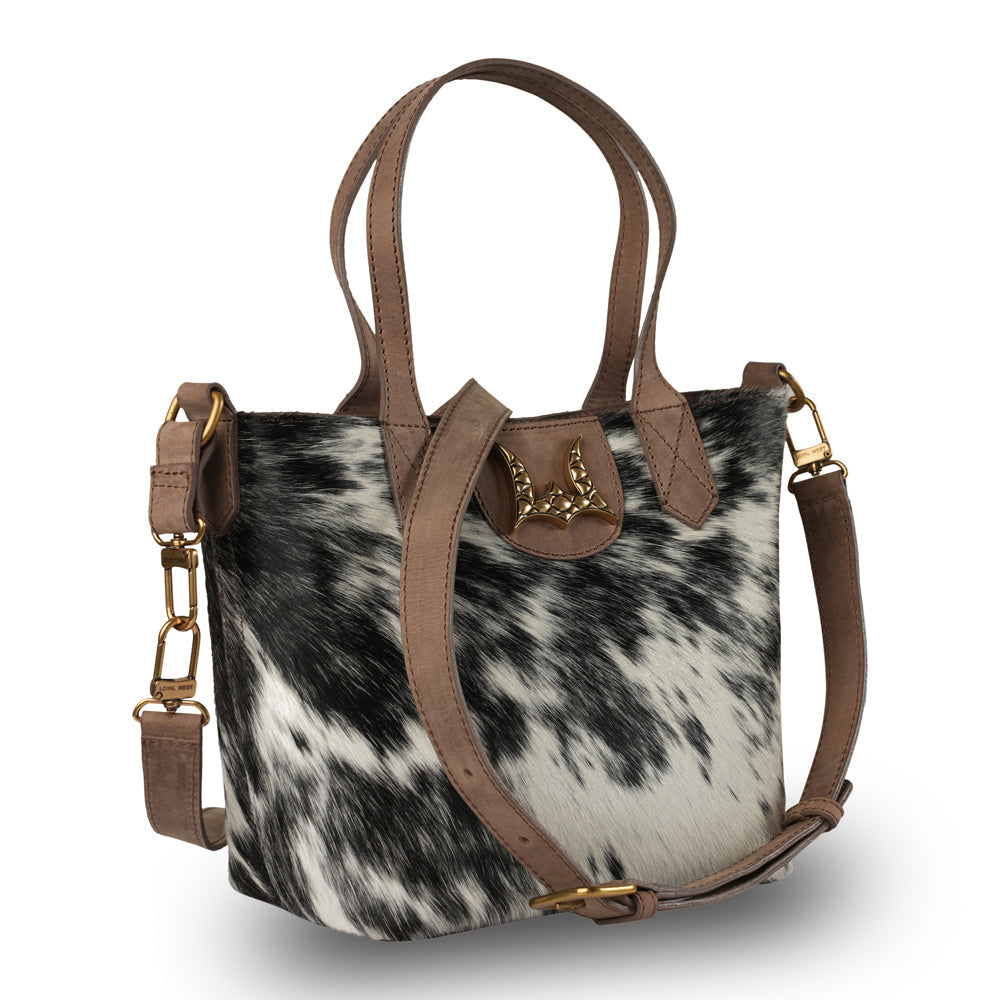 Dakota Medium CrossBody - Black & White Cowhide