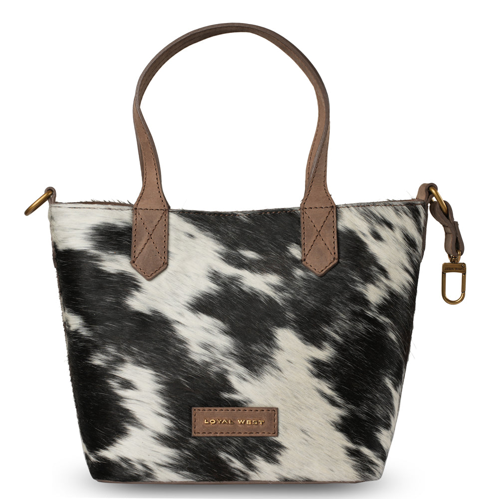 Dakota Medium CrossBody - Black & White Cowhide