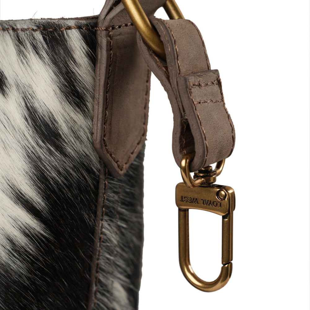 Dakota Medium CrossBody - Black & White Cowhide