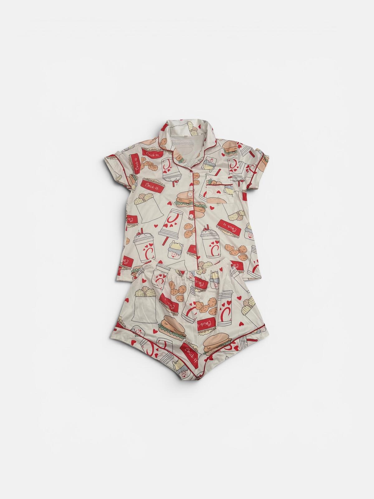 Pajama Set Cream Size Small Cute