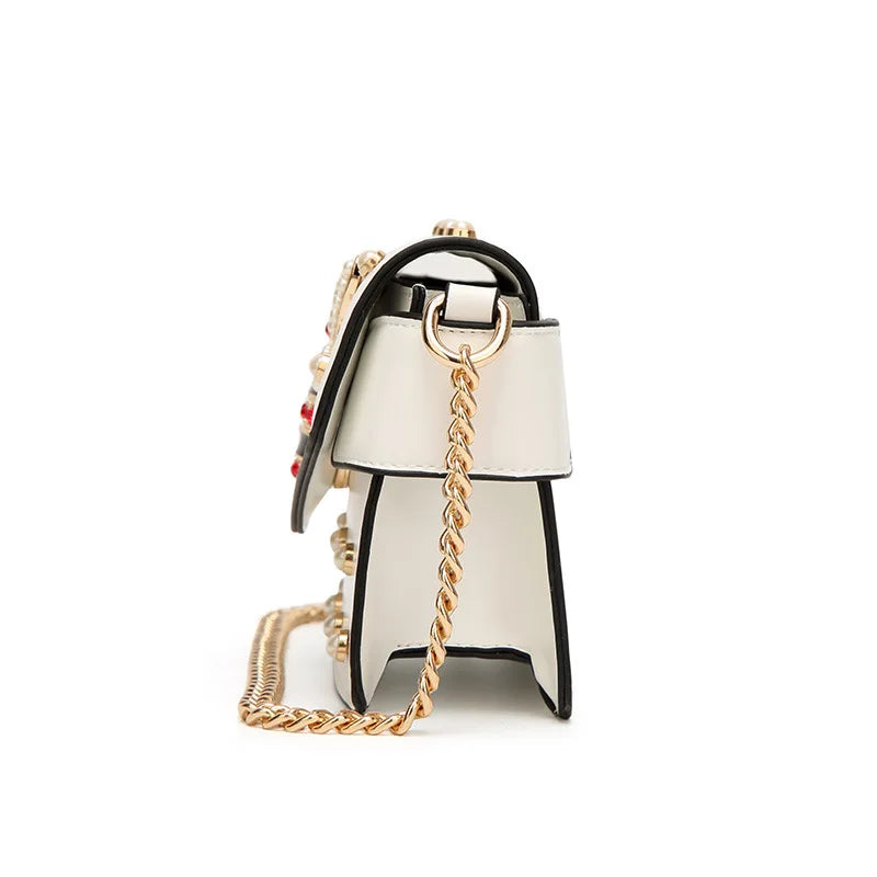 New Fashion Women's Bag Trend | Brand Pearl Bee Shoulder Bag & High Quality Temperament Ladies Crossbody Bag (Designer Luxury Handbag)