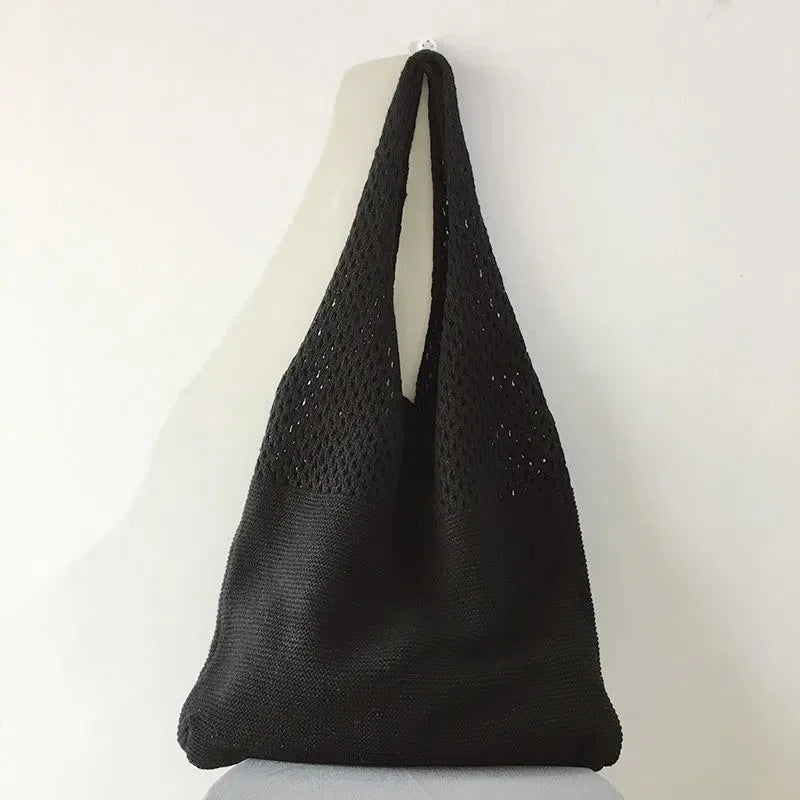 Large Capacity Retro Hollow Crochet Bag | Spacious Interior for Daily Essentials & Ideal for Grocery Shopping or Travel