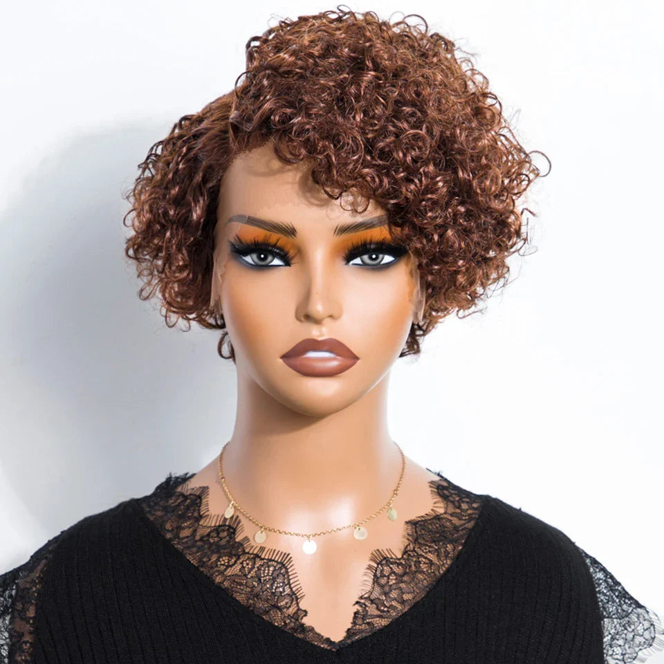 Natural Black Pixie Cut Wig | Short Curly Bob 13x1 Lace Front Human Hair (Pre-Plucked)