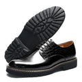 Designer Men's Genuine Leather Casual Derby Shoes | Crocodile Print Business & Social Sneakers (Height Increasing)