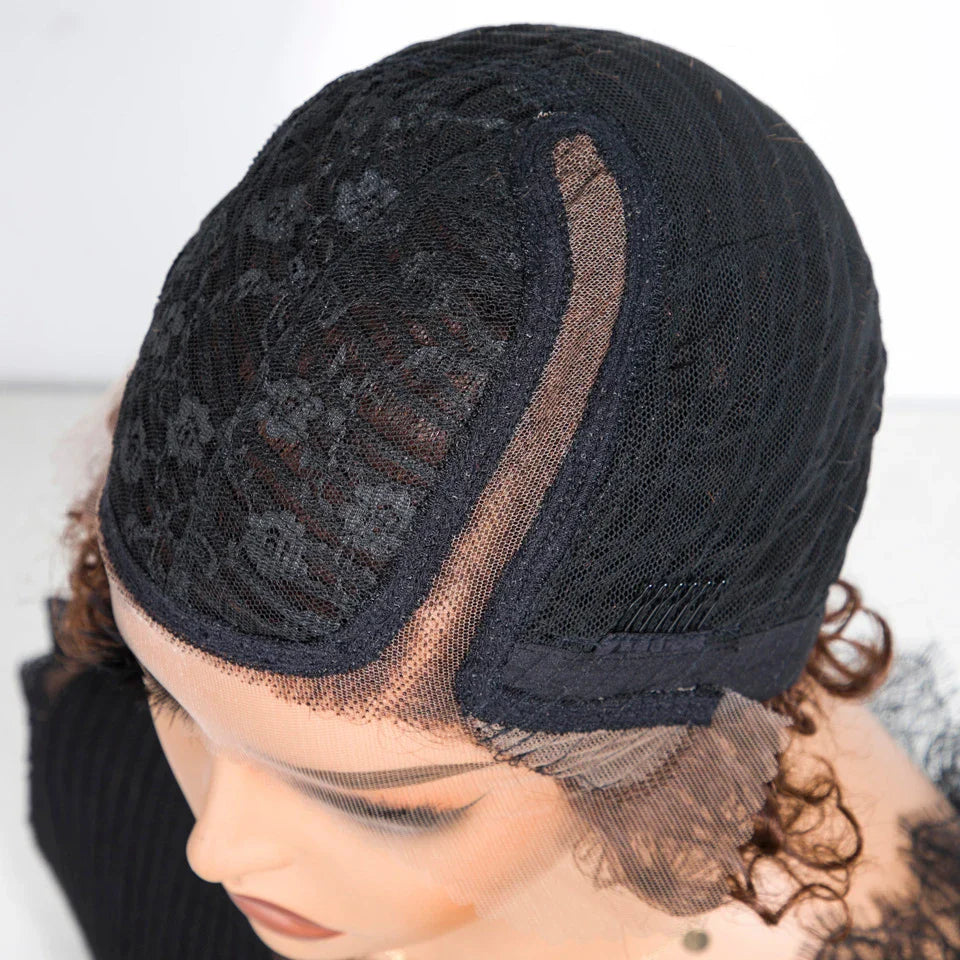 Natural Black Pixie Cut Wig | Short Curly Bob 13x1 Lace Front Human Hair (Pre-Plucked)