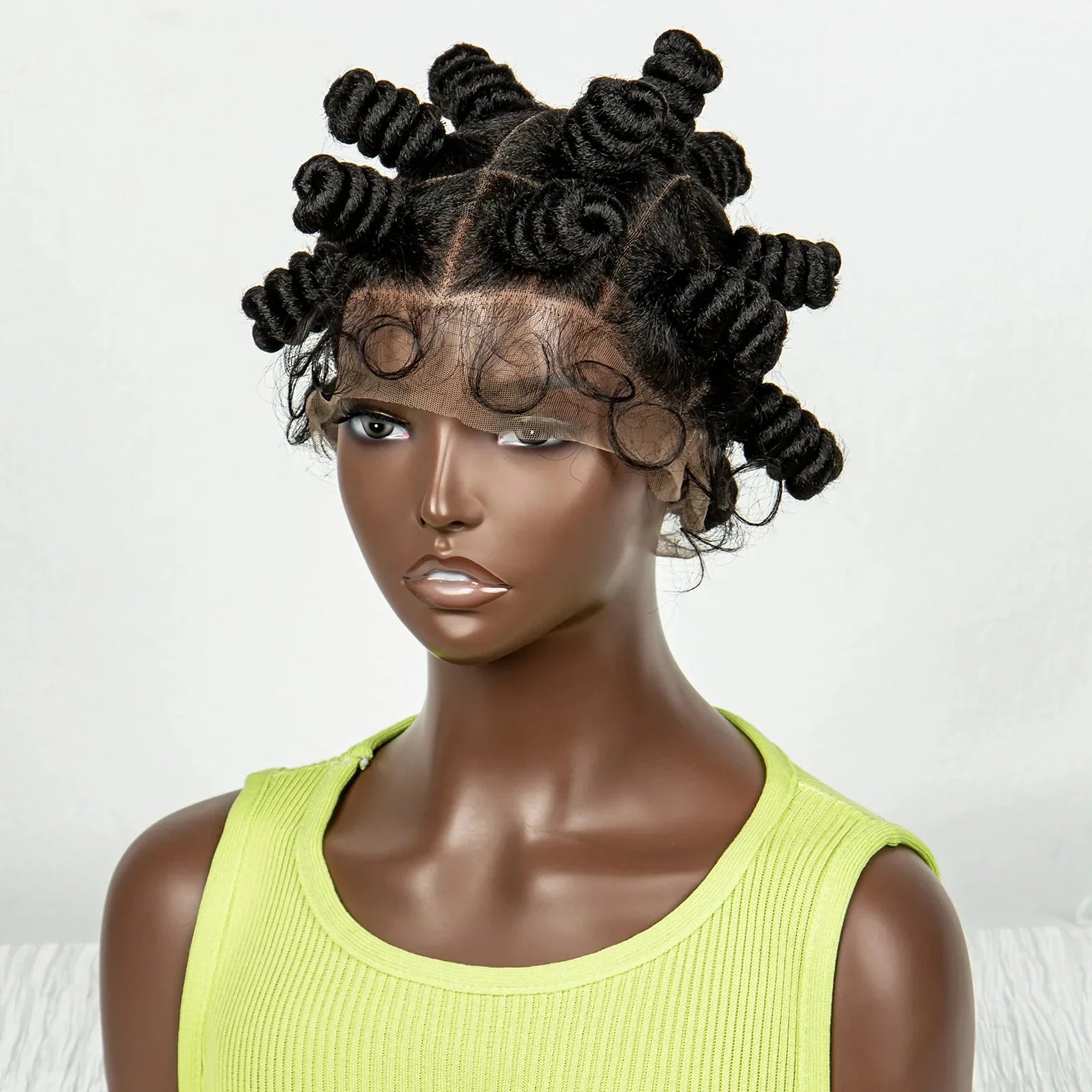 Handmade Bantu Knotless Braids Wig | Full Double Lace Front | Baby Hair