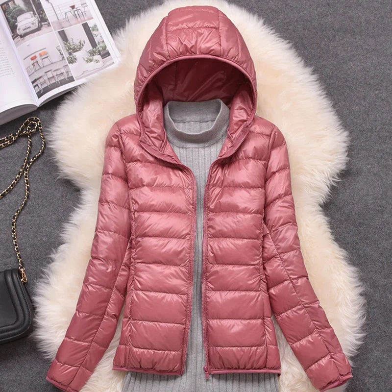 Women's Lightweight Packable Puffer Jacket | Hooded Down Coat