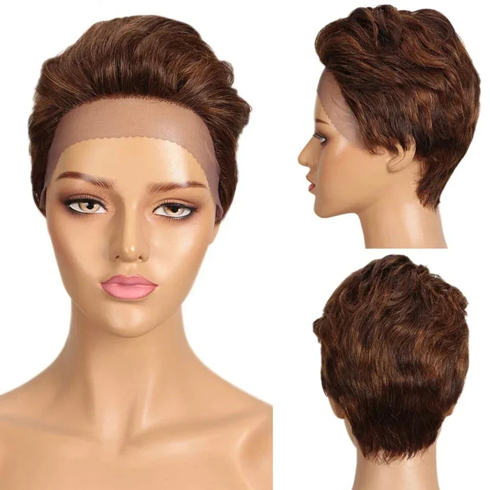 Pixie Cut Lace Front Wig | Short Straight Peruvian Human Hair for Black Women