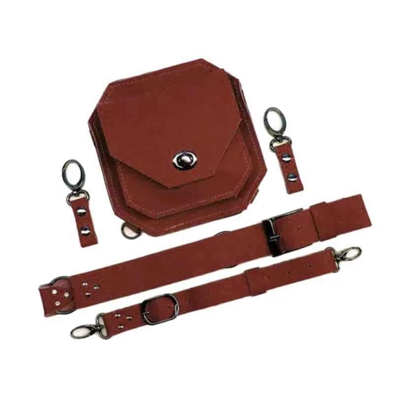 Punk Retro PU Square Waist Bag | Casual Small Square Hip Packs for Women (Multi-function Outdoor Leg Phone Pouch & Crossbody)