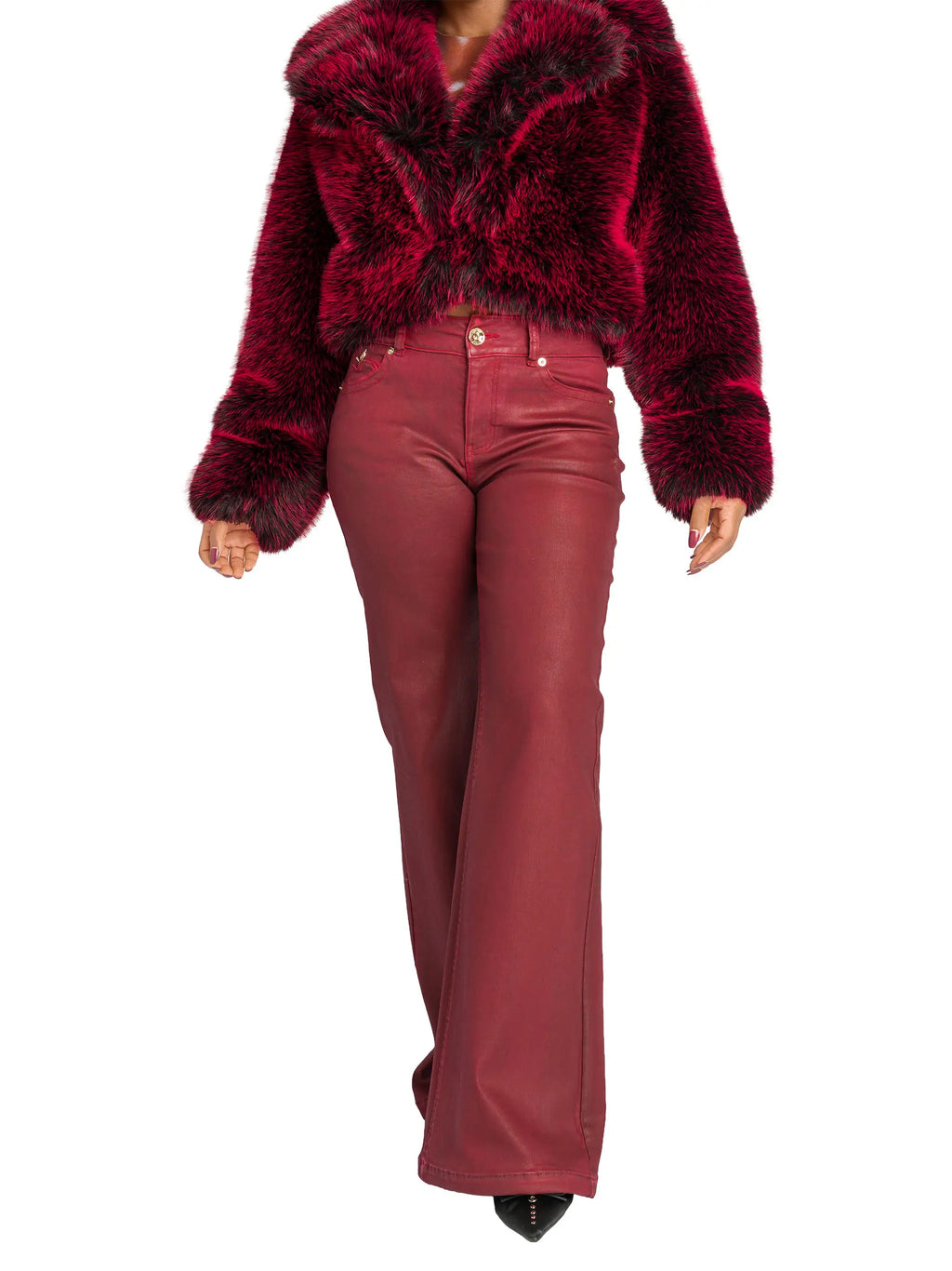 Low Rise Wide Leg Jean - Red Delicious
