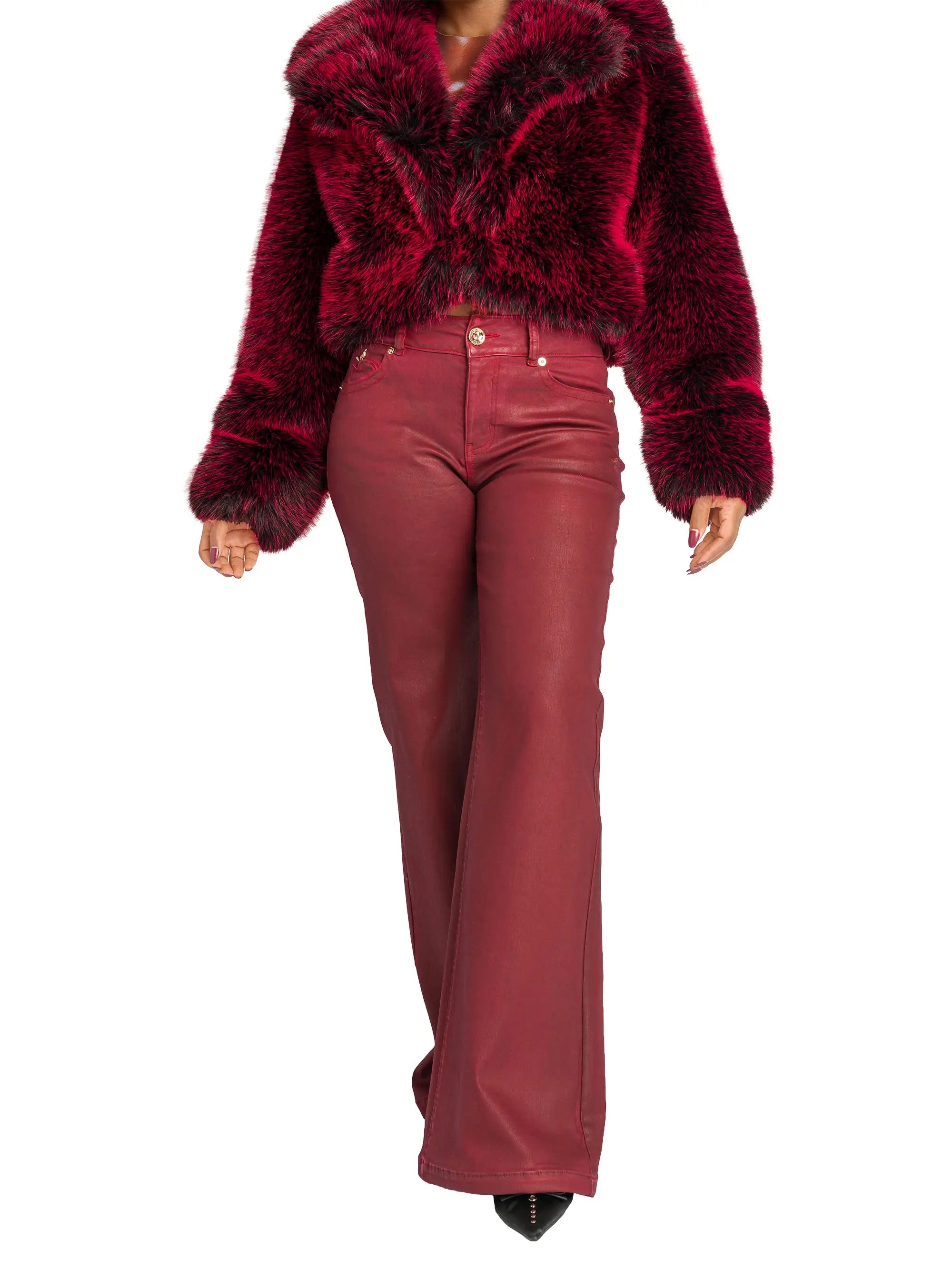 Low Rise Wide Leg Jean - Red Delicious