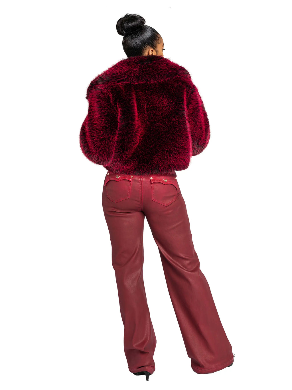 Low Rise Wide Leg Jean - Red Delicious