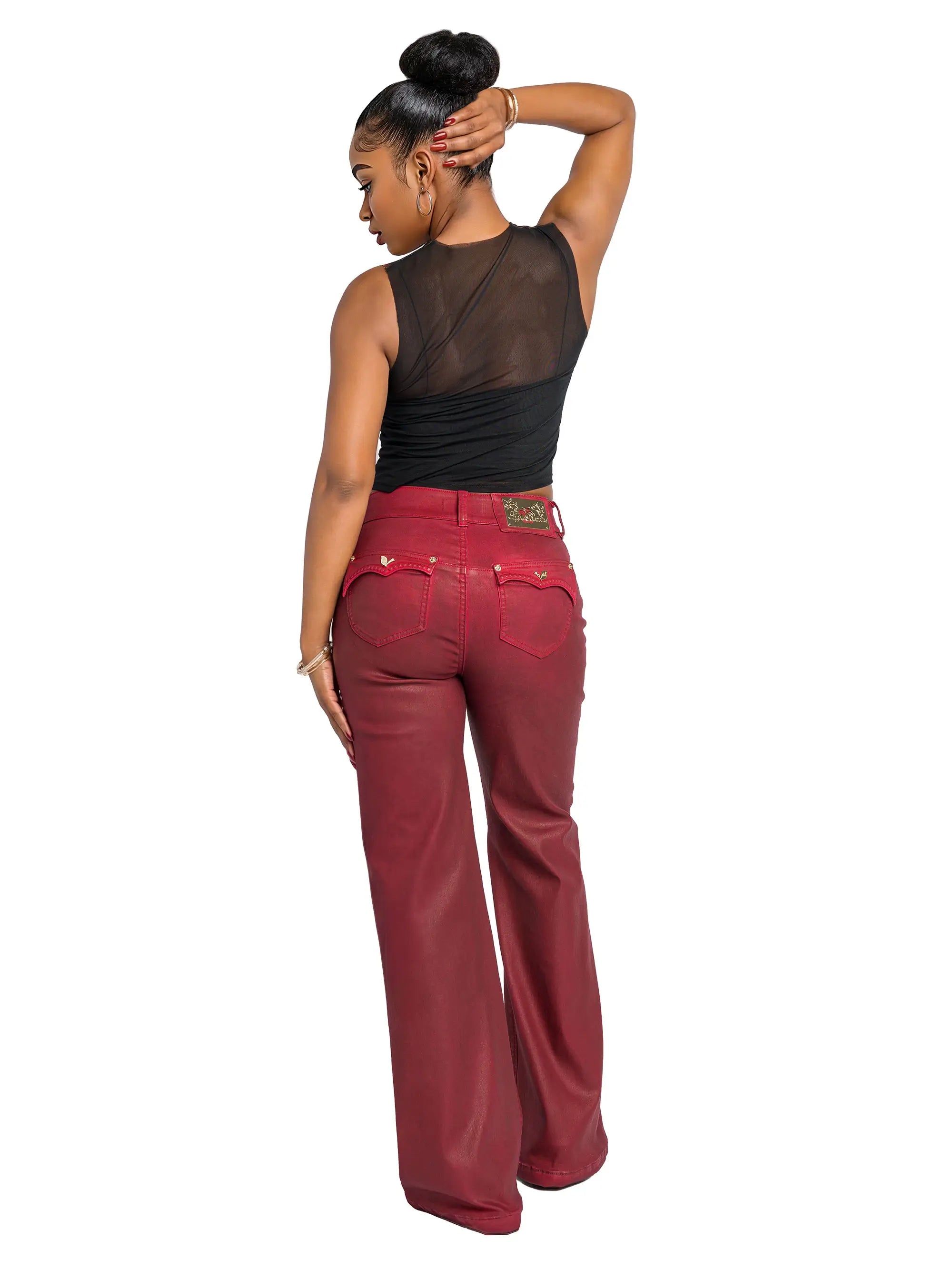 Low Rise Wide Leg Jean - Red Delicious