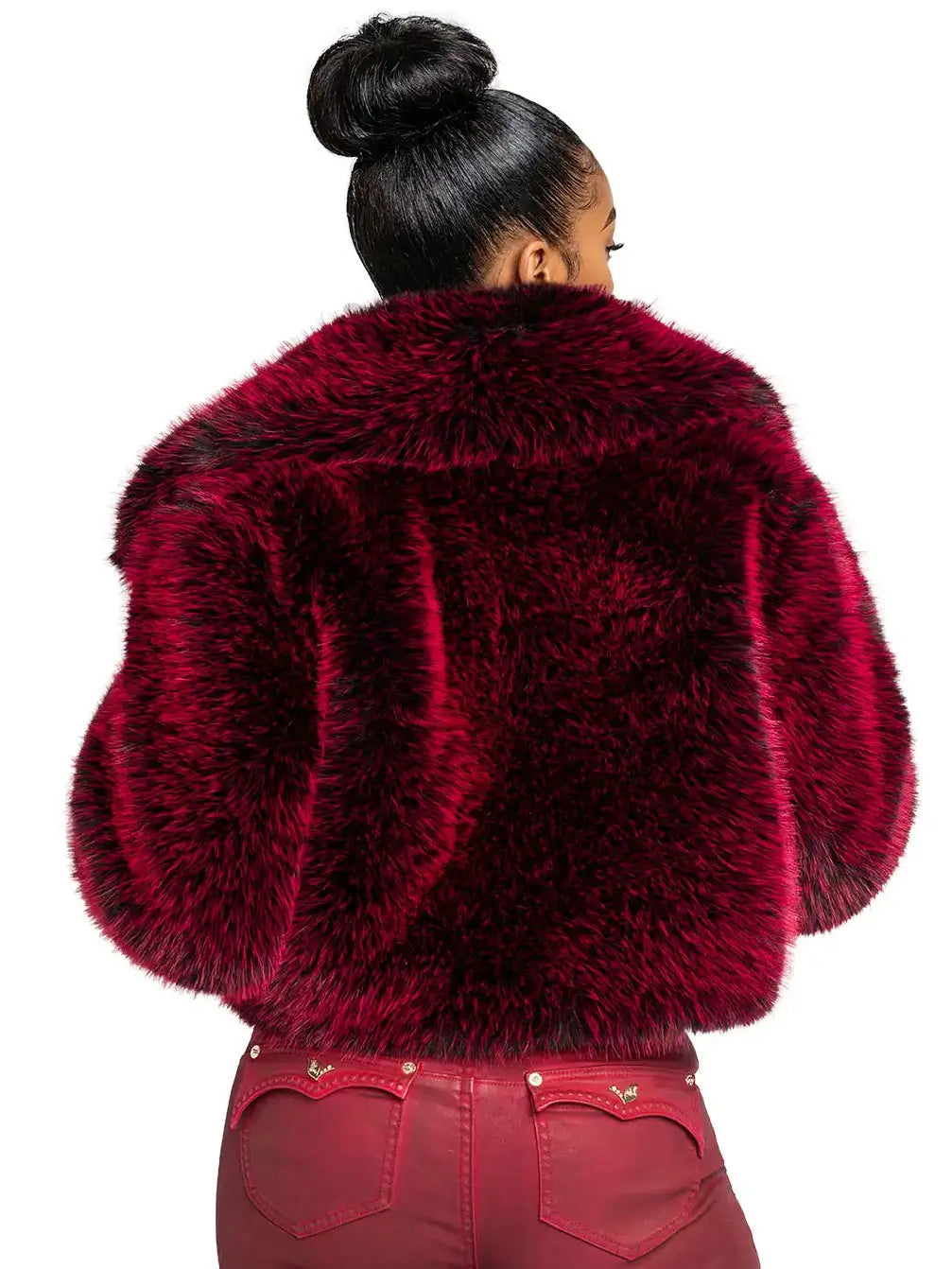 Y2K Fur Jacket - Red Delicious