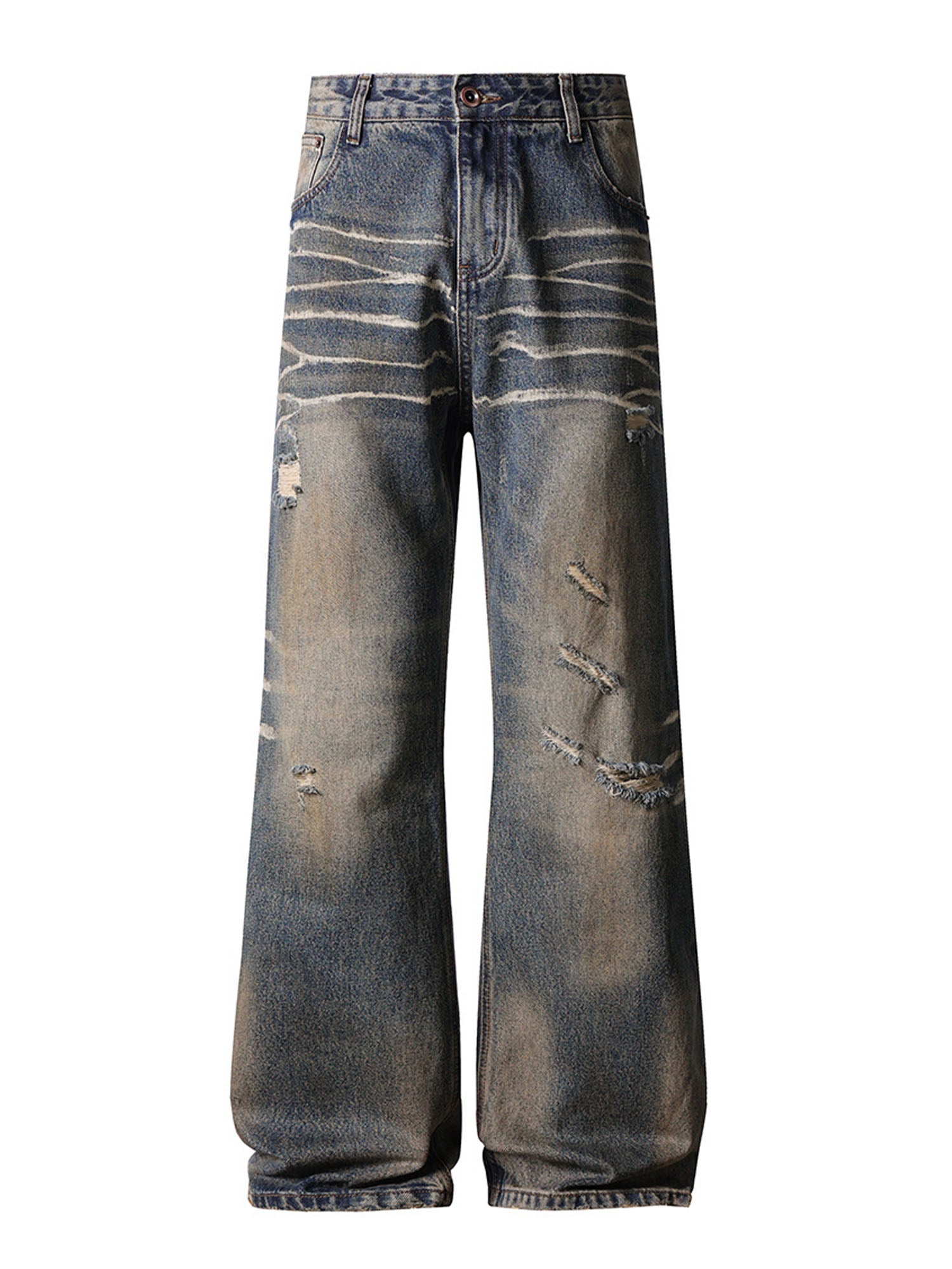 SANDWASH DISTRESSED BOOTCUT DENIM
