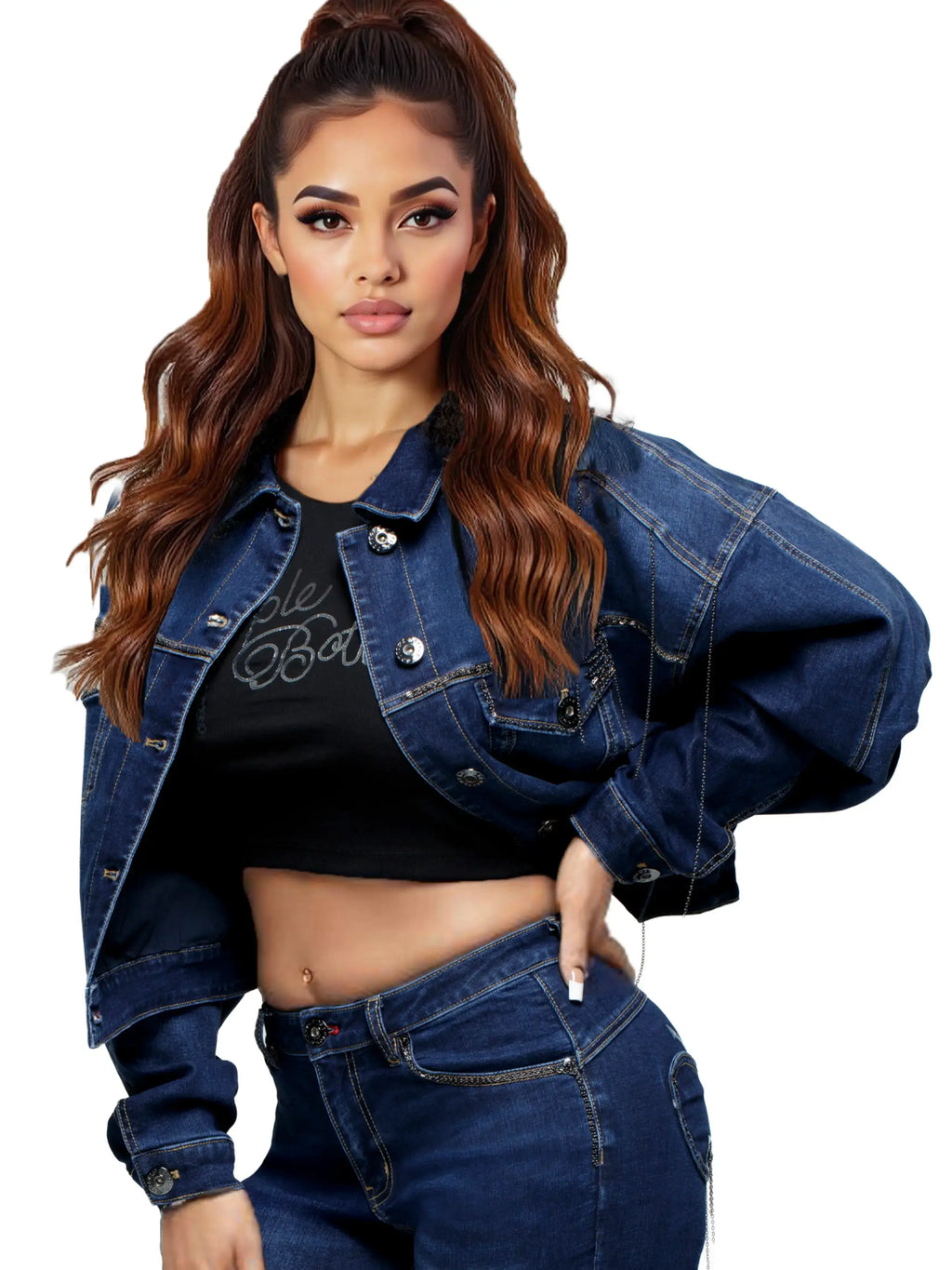 Cropped Chain Link Jacket