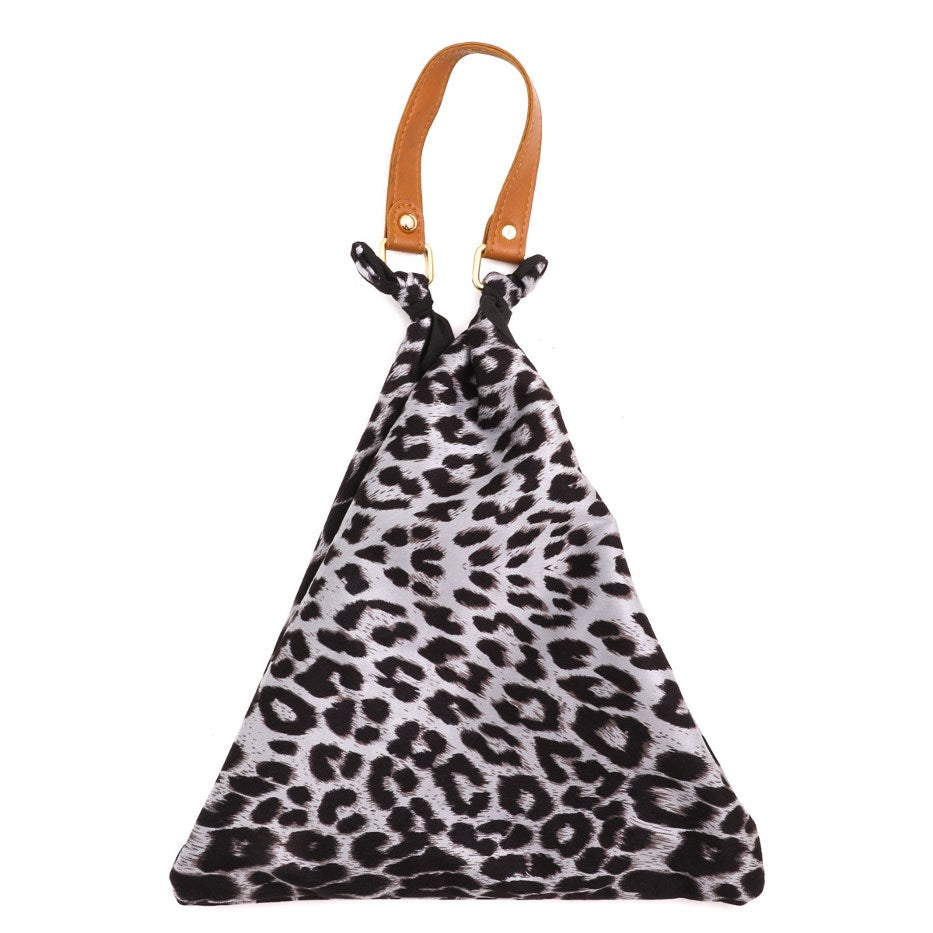 Collins Leopard Print Triangle Top Handle Shoulder Handbag