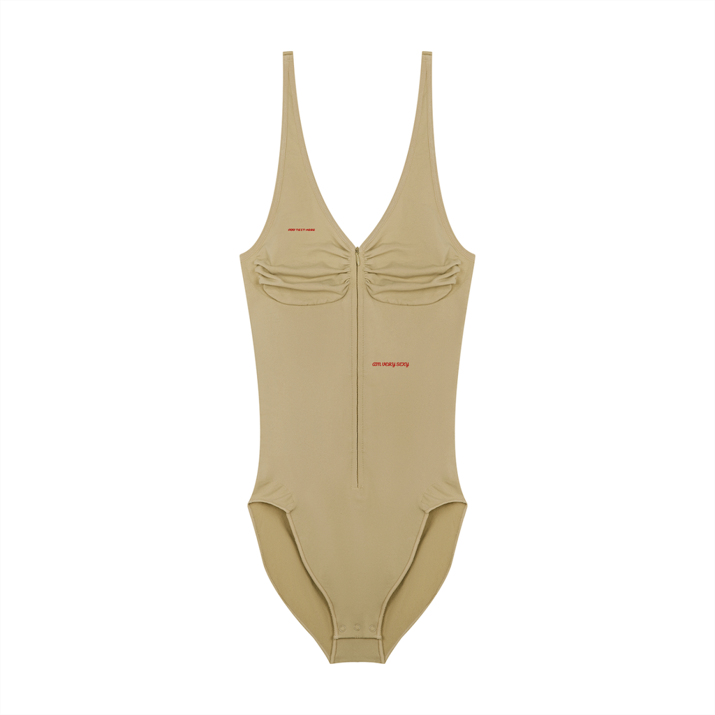 Women’s Full-Zip Ruched Bodysuit