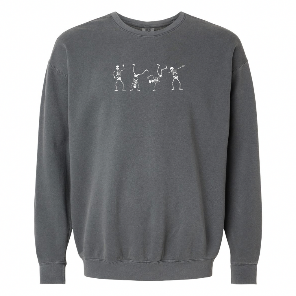 Adult Dancing Skeletons Comfort Colors Crewneck - Pepper
