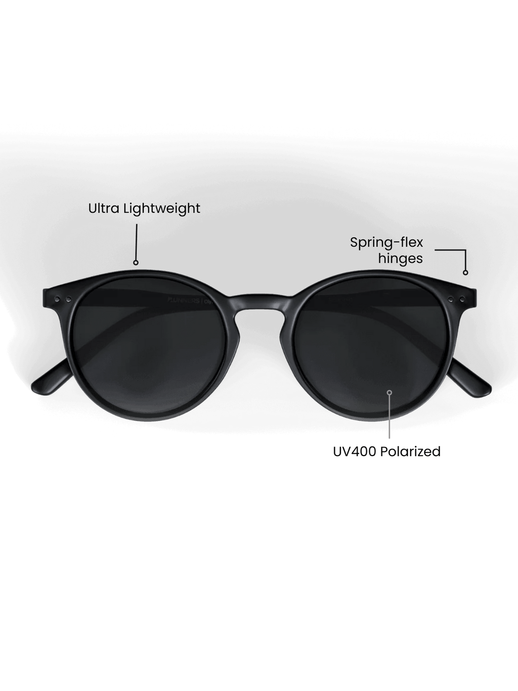 Black Round Polarized Sunglasses - Black Lens UV400 for Men & Women