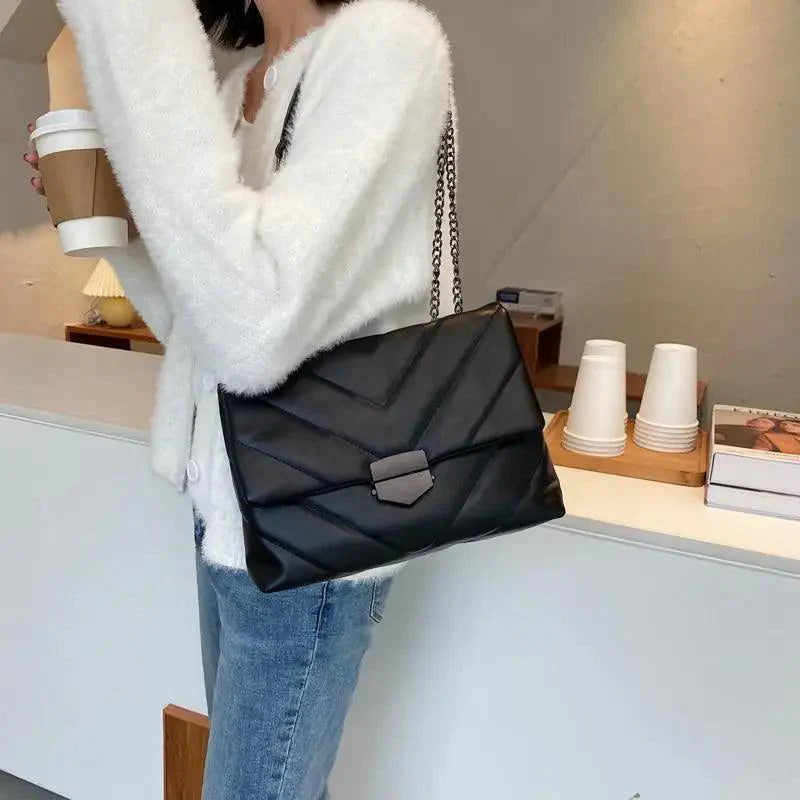 Sizzling Embroidery Thread Small PU Leather Crossbody Bags For Women And Girls Trending Female Shoulder Handbags
